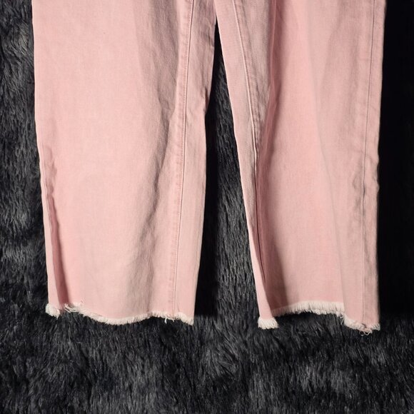 DL1961 Hepburn High Rise Wide Leg Jeans Womens 28 Pink Raw Hem NWT $209 retail - Picture 3 of 9